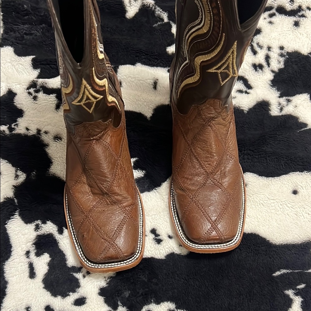 Brown Leather Cowboy Boots ALFA WESTERN WEAR